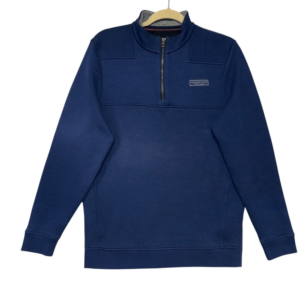 Vineyard Vines Mens Shep Shirt Quarter Zip Pullover Navy‎ Blue Small